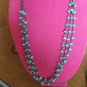 3 Strand Heishi & Turquoise Necklace